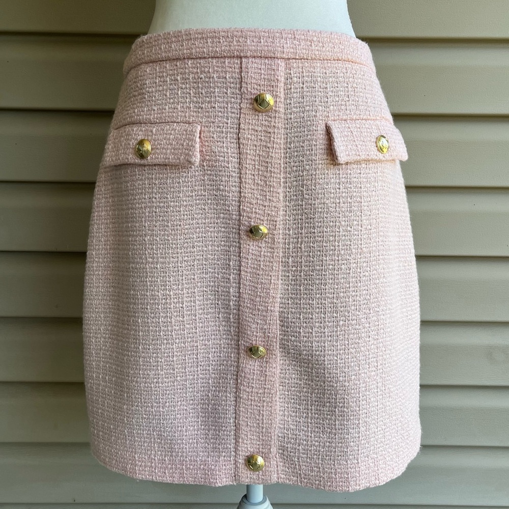 •Biltmore• Pink Tweed A-Line Skirt  - Size 10
